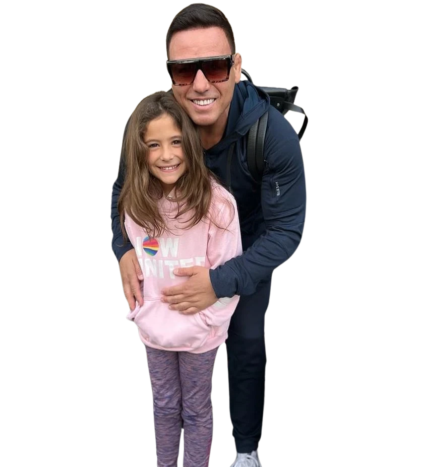 Paulo Gazze with his daughter at Gazze Academy